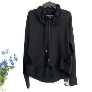 C9 Champion Women's Black Mock Neck Long Sleeve Pullover Sweatshirt Thumbholes